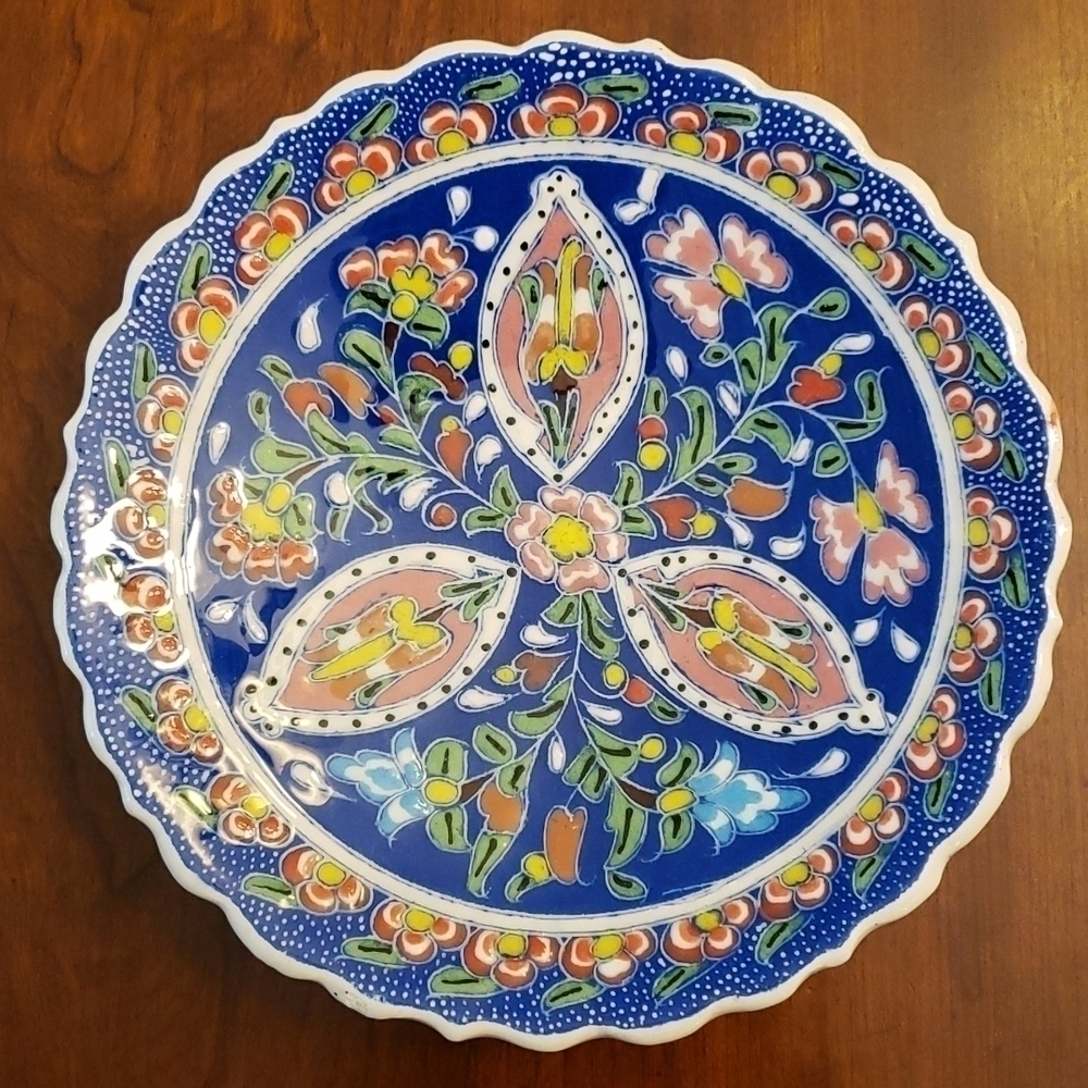 Vintage Ceramic Hand Painted Ceramic Plate 7" Signed Kijtahya